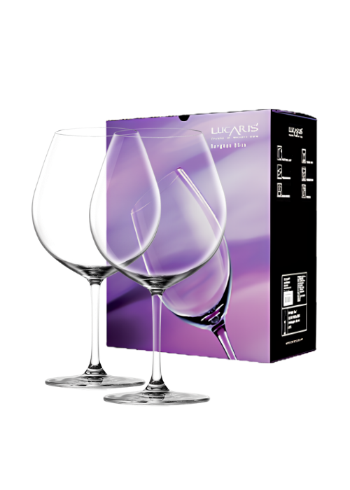 Lucaris Bangkok Bliss Burgundy Glass set of 2 pc